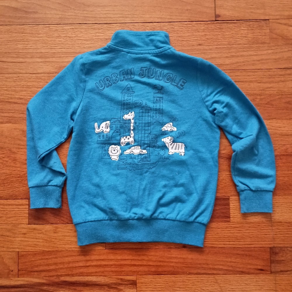 3/$10 🌟 Kids Blue & White Lupilu Zip-up Long Sleeve Jacket 4-6Y